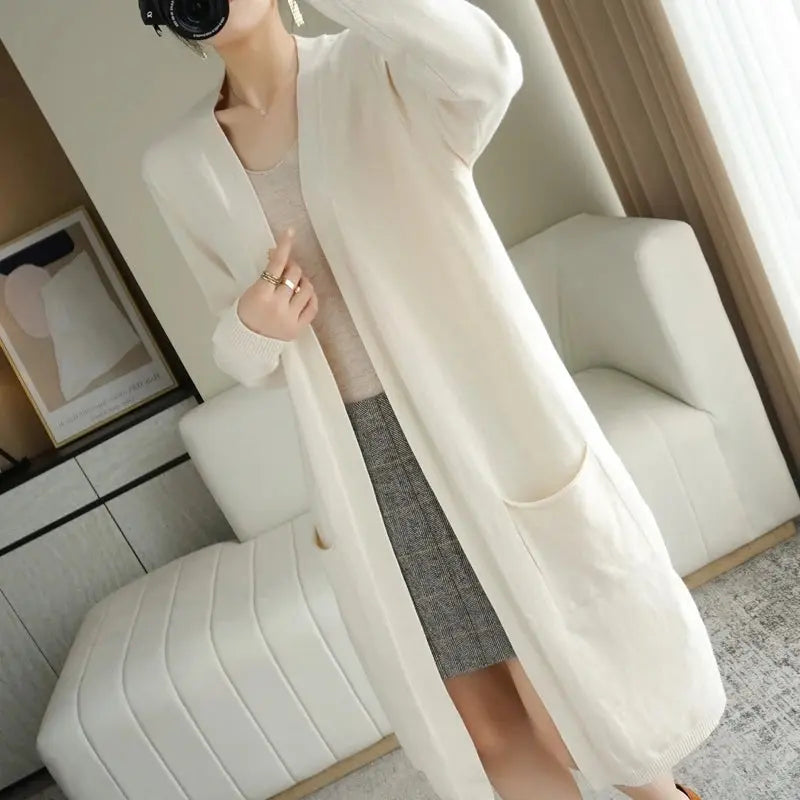 Long Open-Front Cardigan