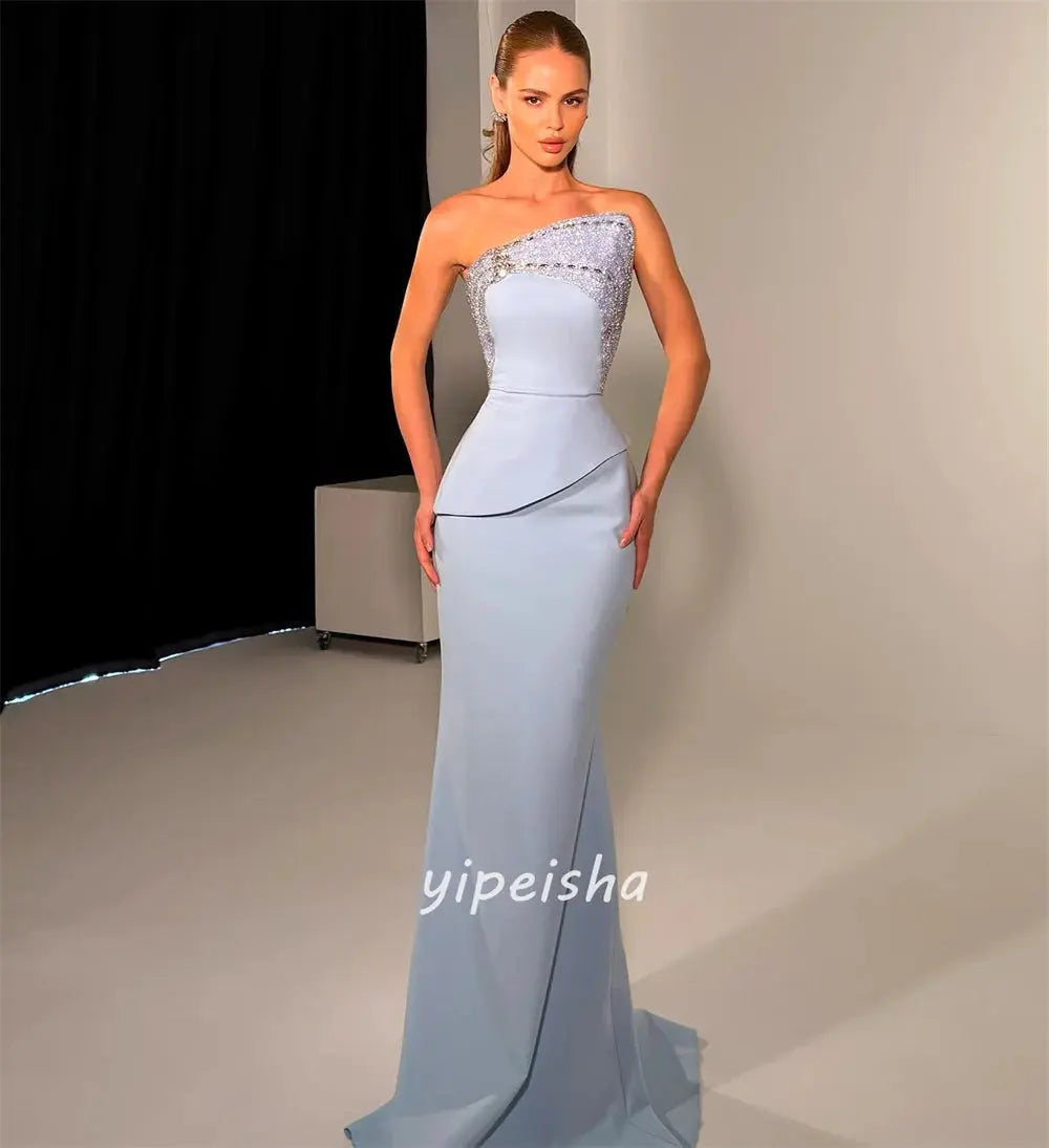 Rhinestone Strapless Mermaid Gown
