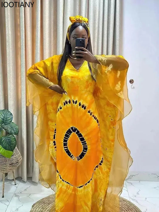 Ankara-Inspired Kaftan Maxi Dress