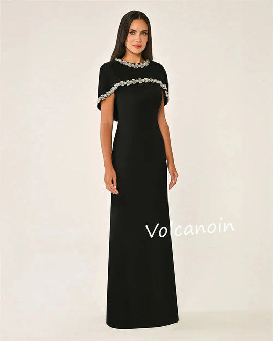 Beaded Sequin A-Line Evening Gown