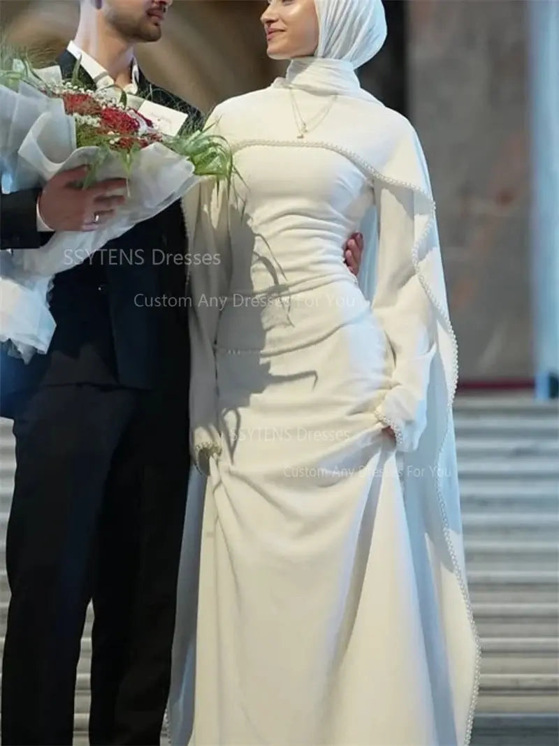 Pearl-Embellished Mermaid Bridal Gown