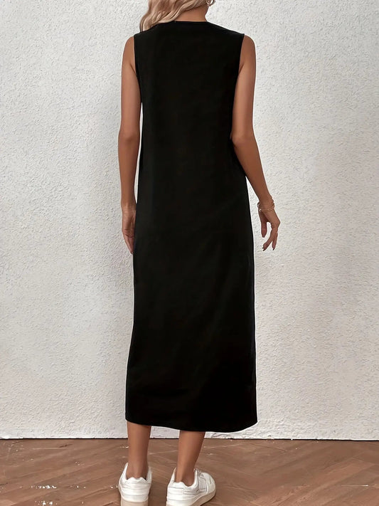 Black Sleeveless Maxi Dress