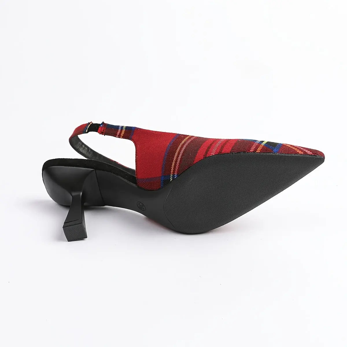 Plaid Pointed-Toe Stiletto Mules