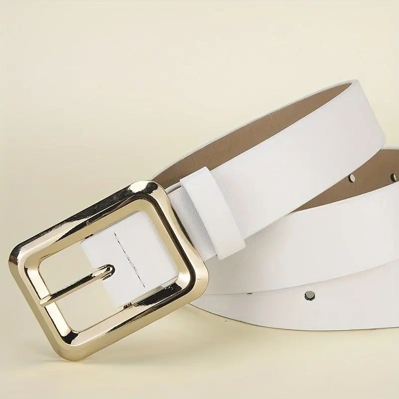 Golden-Buckle PU Belt