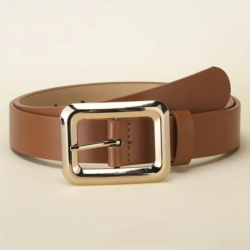 Golden-Buckle PU Belt