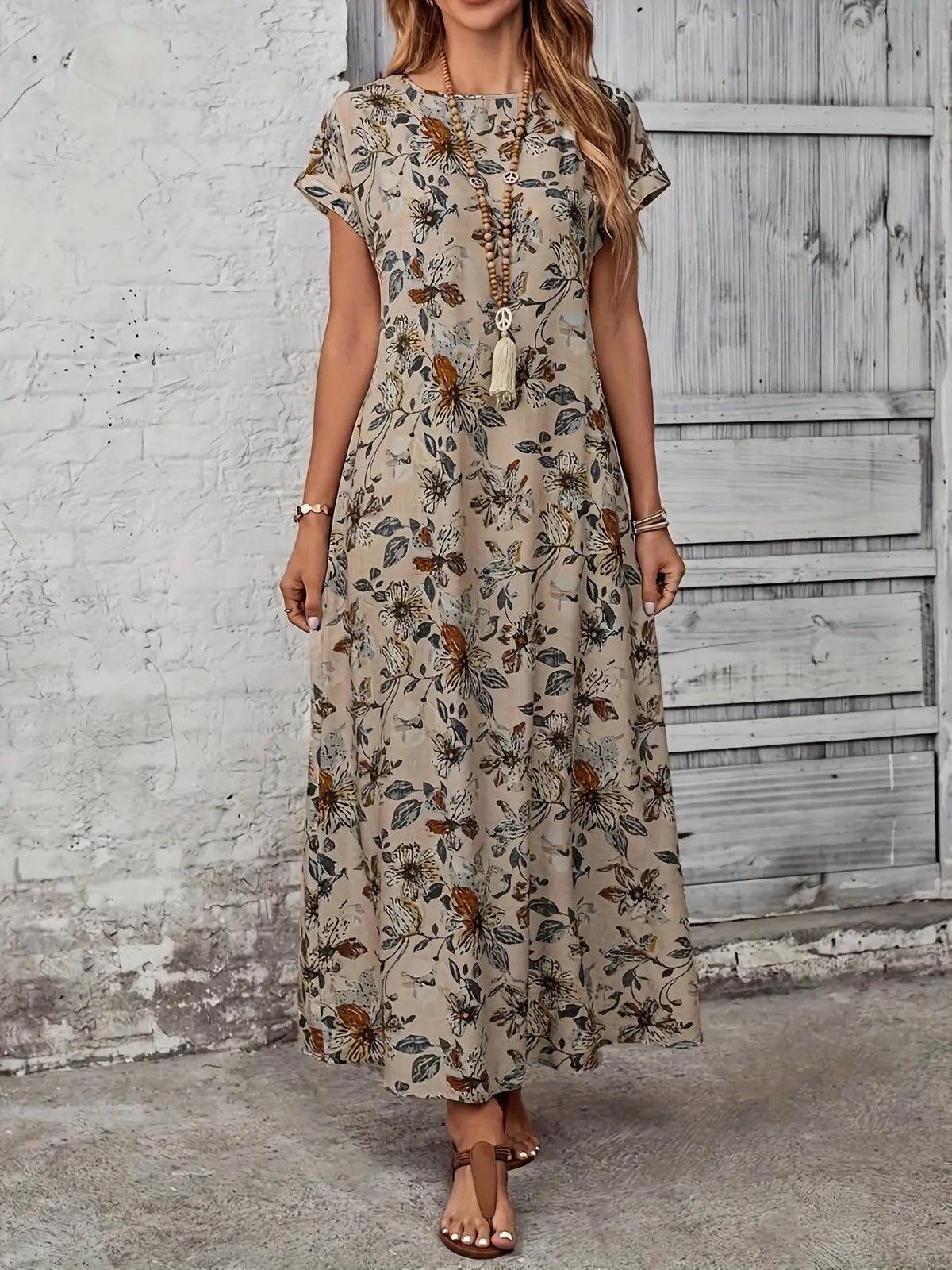 Floral Stretch-Blend Summer Dress