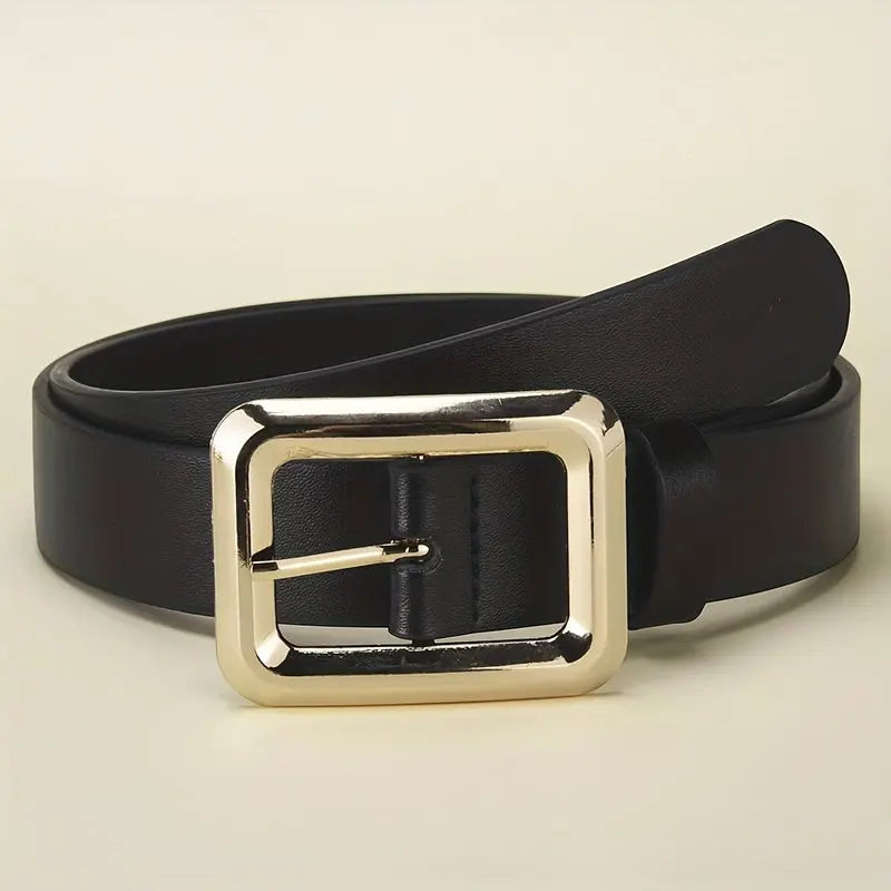 Golden-Buckle PU Belt