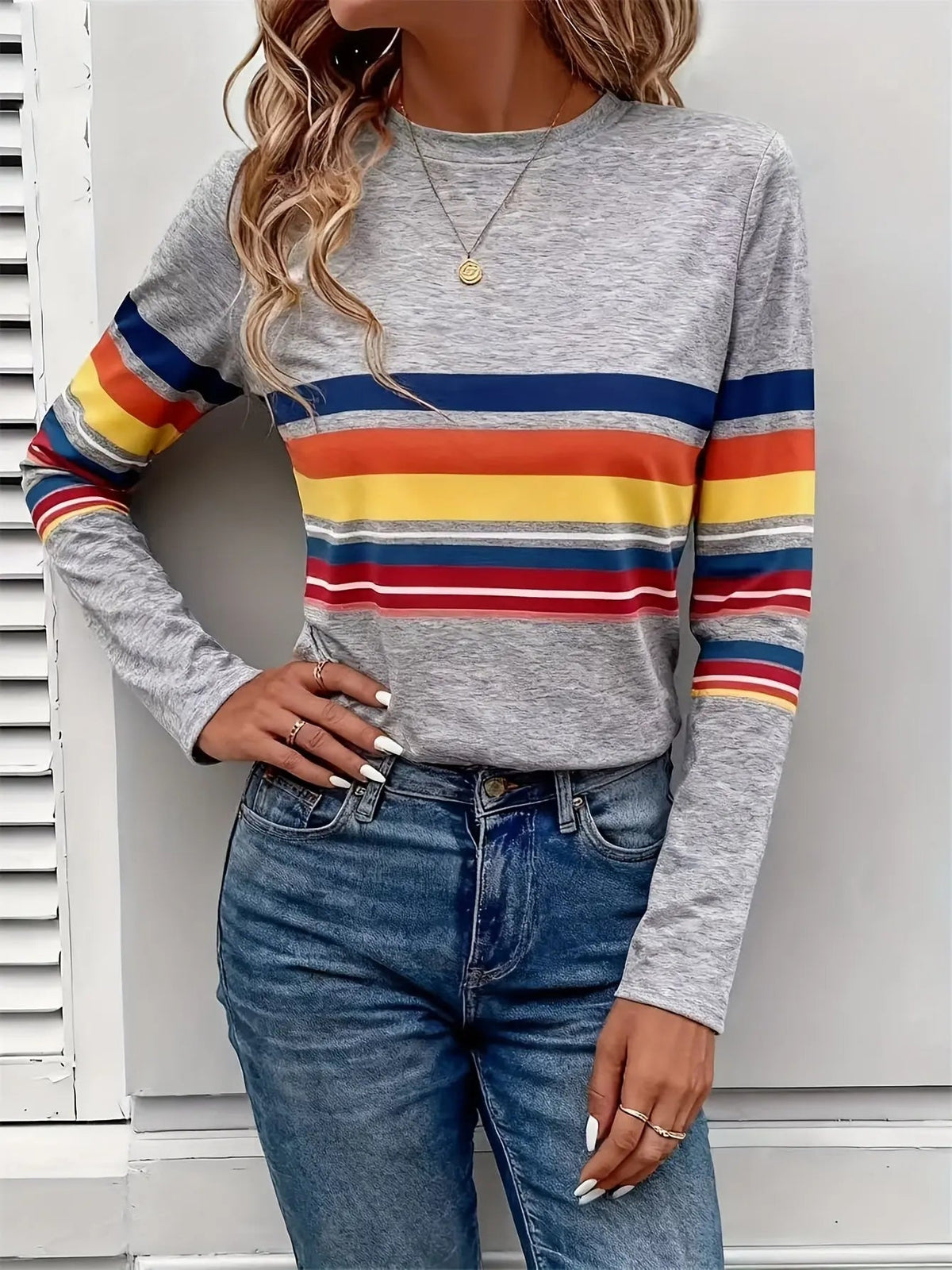 Multicolor Striped Long-Sleeve Tee