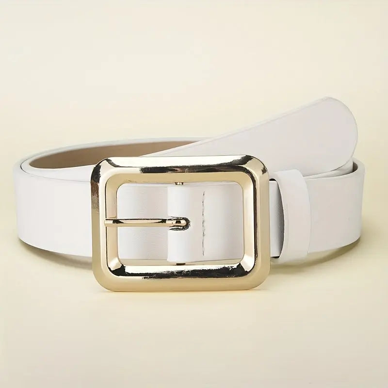 Golden-Buckle PU Belt