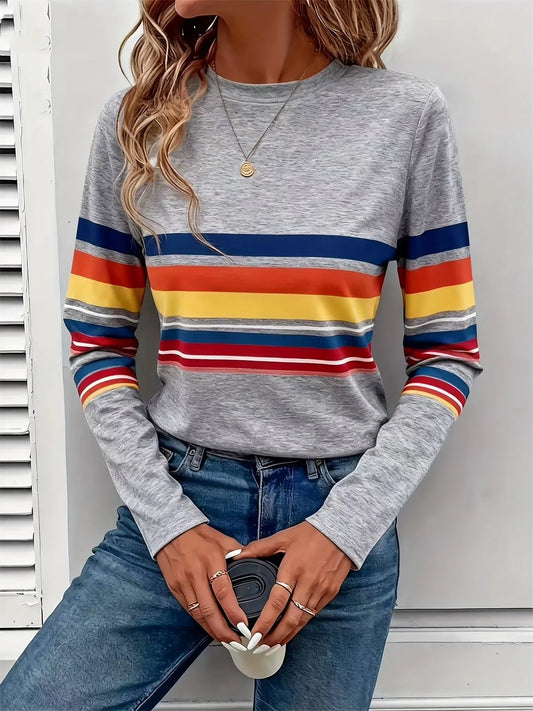 Multicolor Striped Long-Sleeve Tee