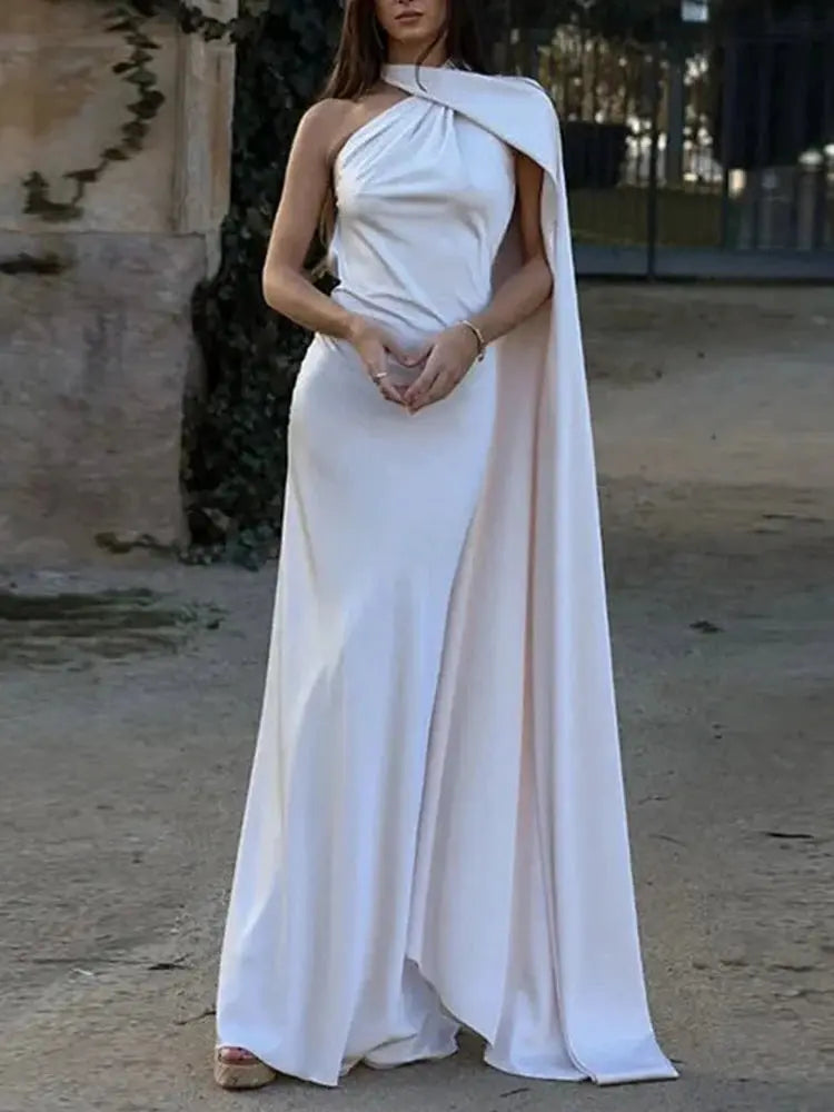 Midnight Allure Halter Gown