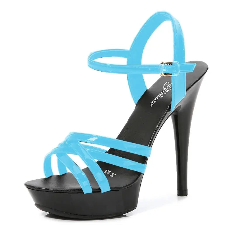 Buckle Strap Platform Sandal Heels