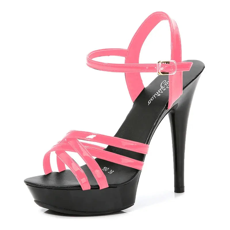 Buckle Strap Platform Sandal Heels