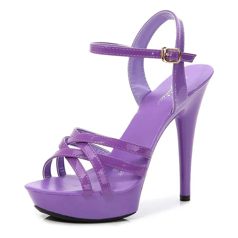 Buckle Strap Platform Sandal Heels