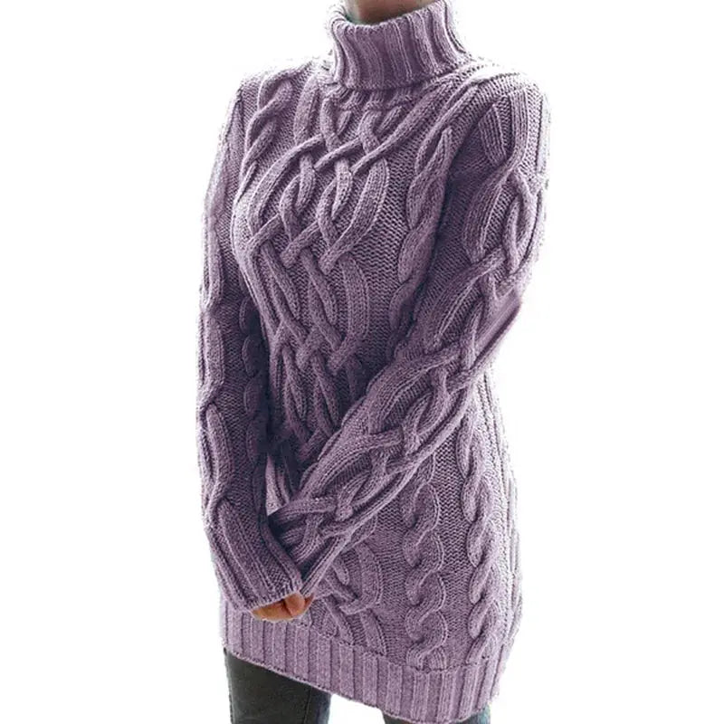 Winter Embrace: Cozy Elegance in a Turtleneck Dress