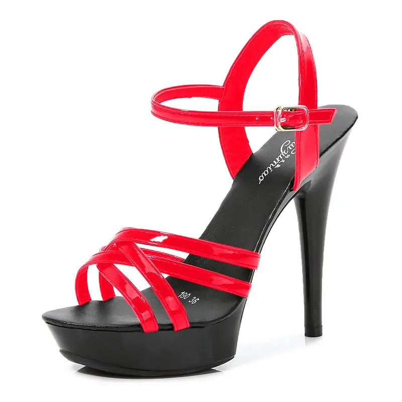 Buckle Strap Platform Sandal Heels