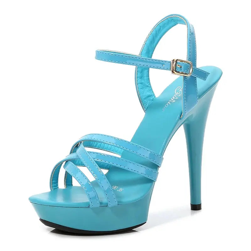 Buckle Strap Platform Sandal Heels