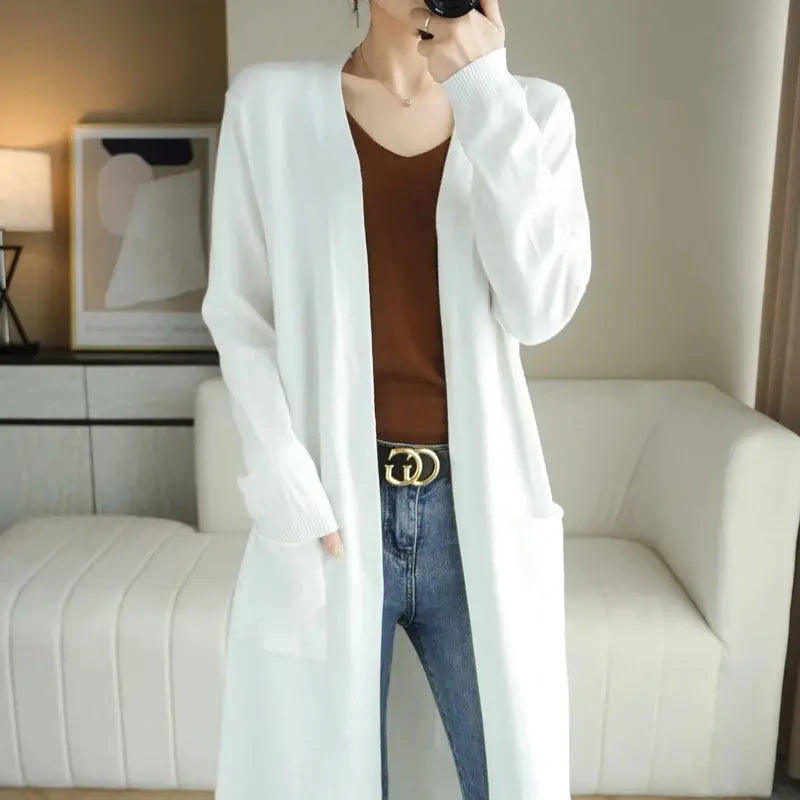 Long Open-Front Cardigan