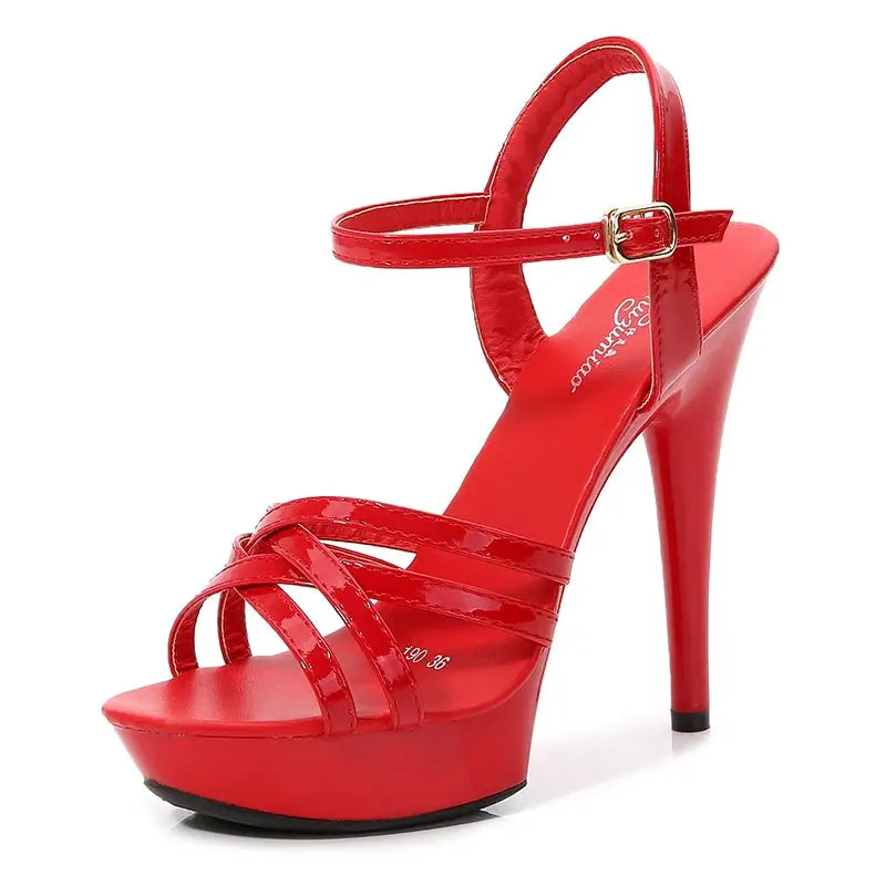 Buckle Strap Platform Sandal Heels