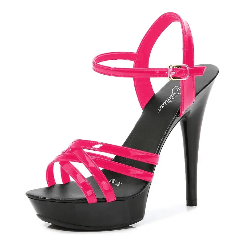 Buckle Strap Platform Sandal Heels