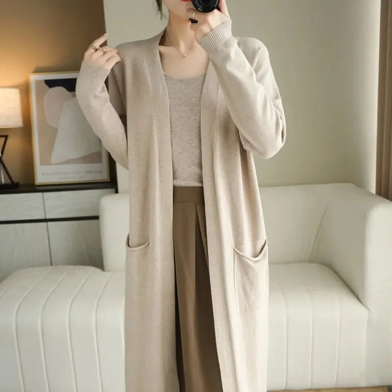 Long Open-Front Cardigan