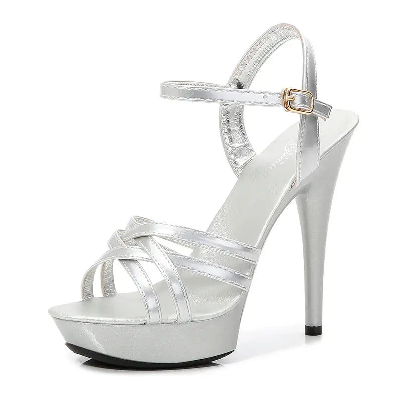Buckle Strap Platform Sandal Heels