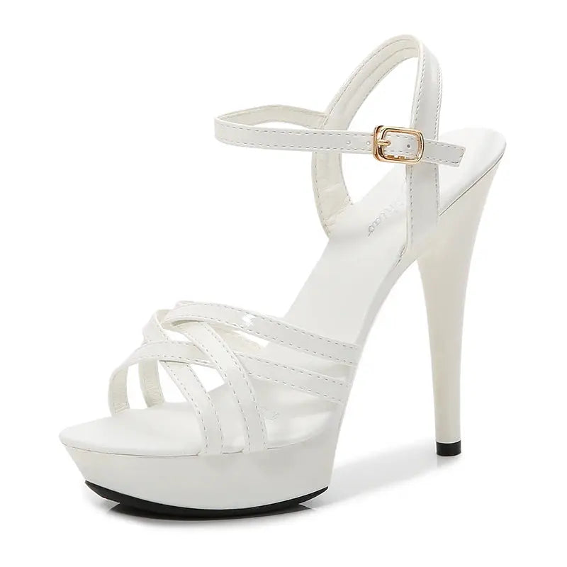 Buckle Strap Platform Sandal Heels