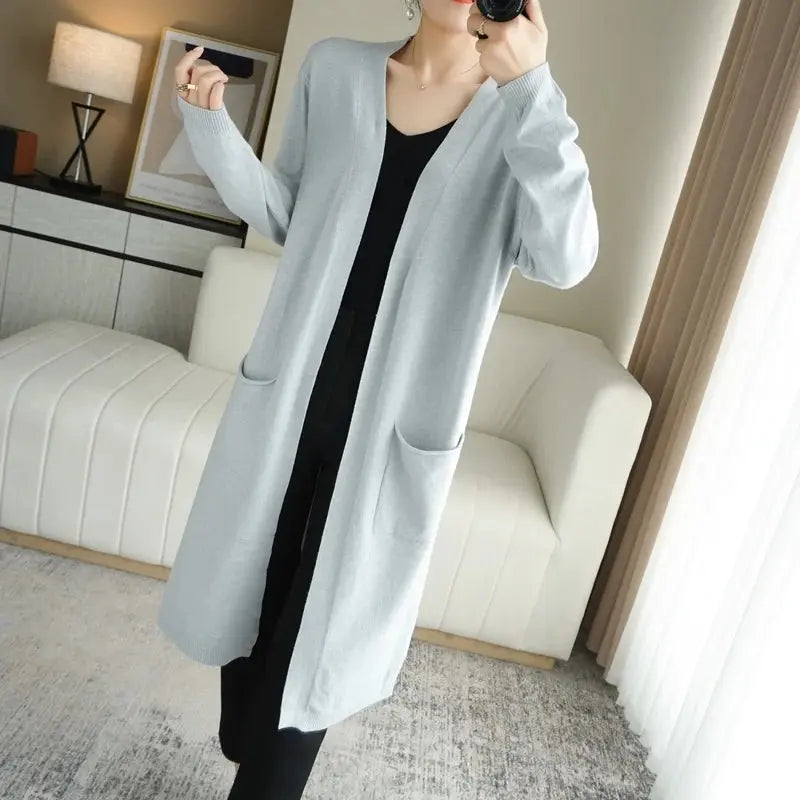 Long Open-Front Cardigan