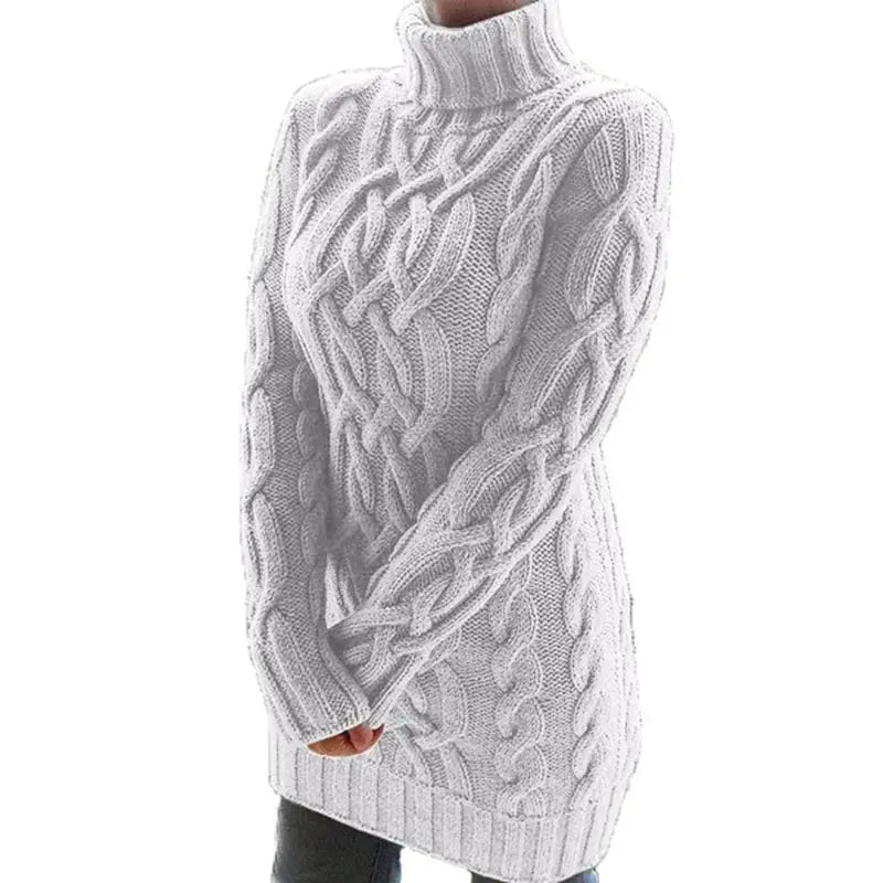 Winter Embrace: Cozy Elegance in a Turtleneck Dress