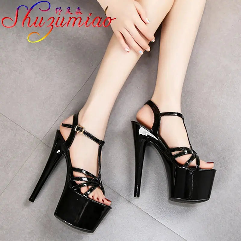 Bold Red Platform Heels with Secure Buckle Straps
