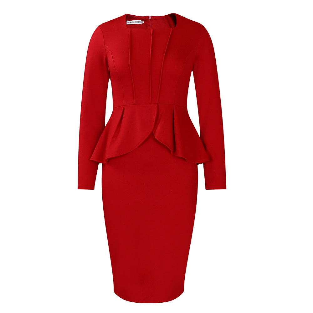 Women Dress plus Size Women's Autumn and Winter Dress