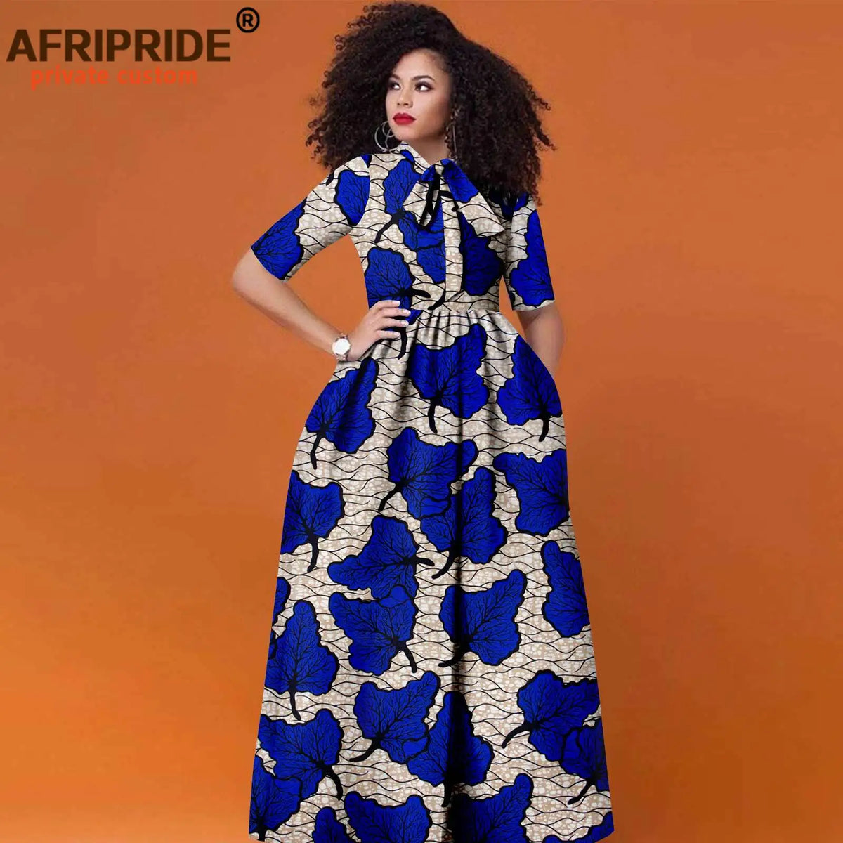 Ankara-Inspired High-Waist Maxi Dress