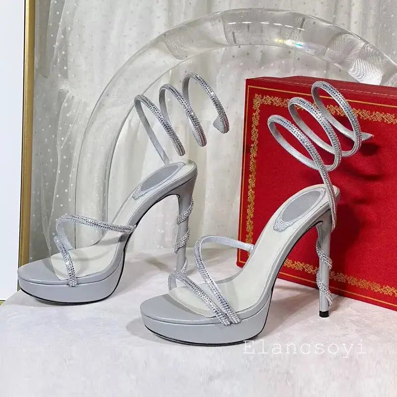 Captivate the Night: Crystal-Studded Stiletto Heels