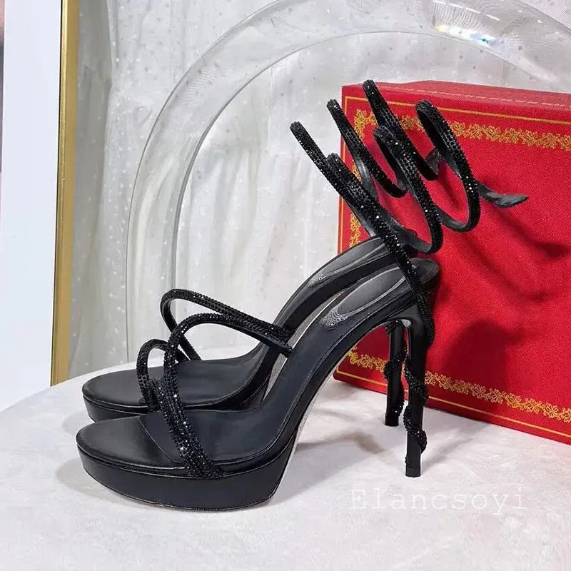 Captivate the Night: Crystal-Studded Stiletto Heels