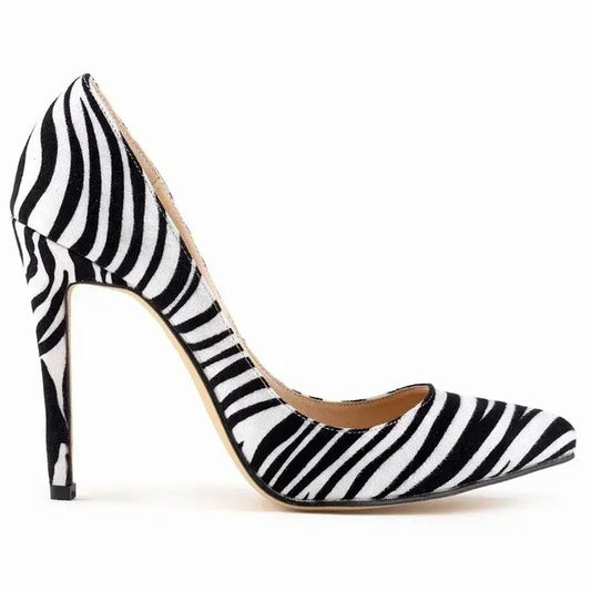 Zebra Elegance Pointed-Toe Heels