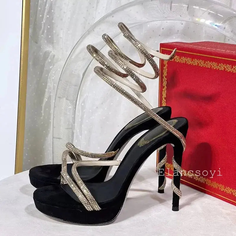 Captivate the Night: Crystal-Studded Stiletto Heels