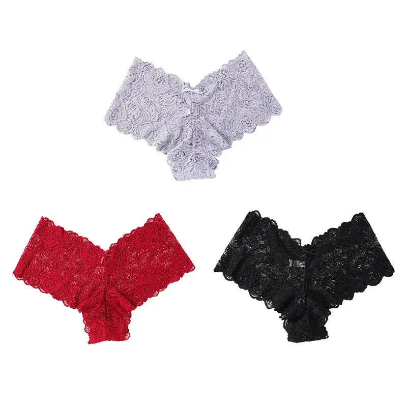 Lace Briefs — 3-Piece Set