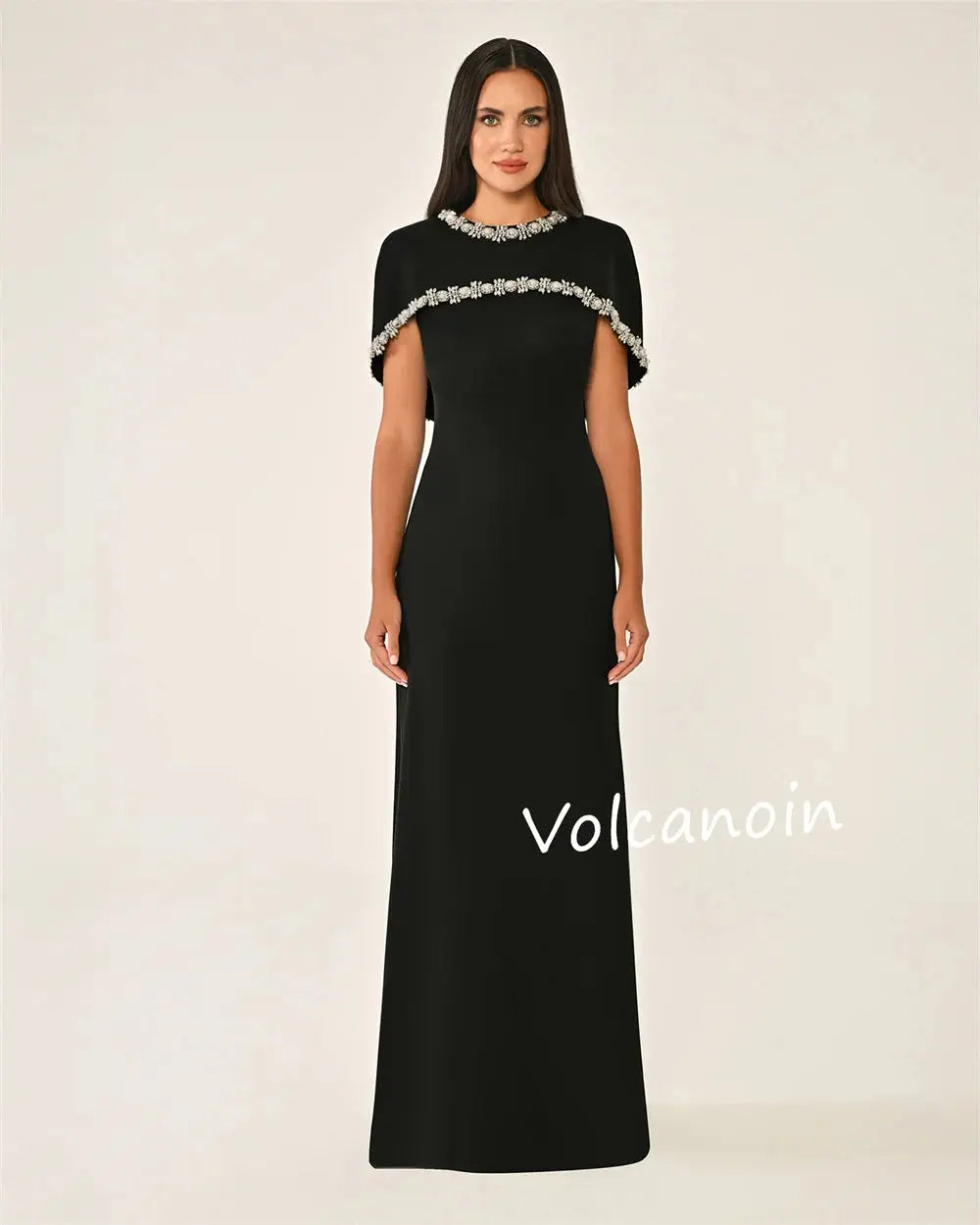 Beaded Sequin A-Line Evening Gown