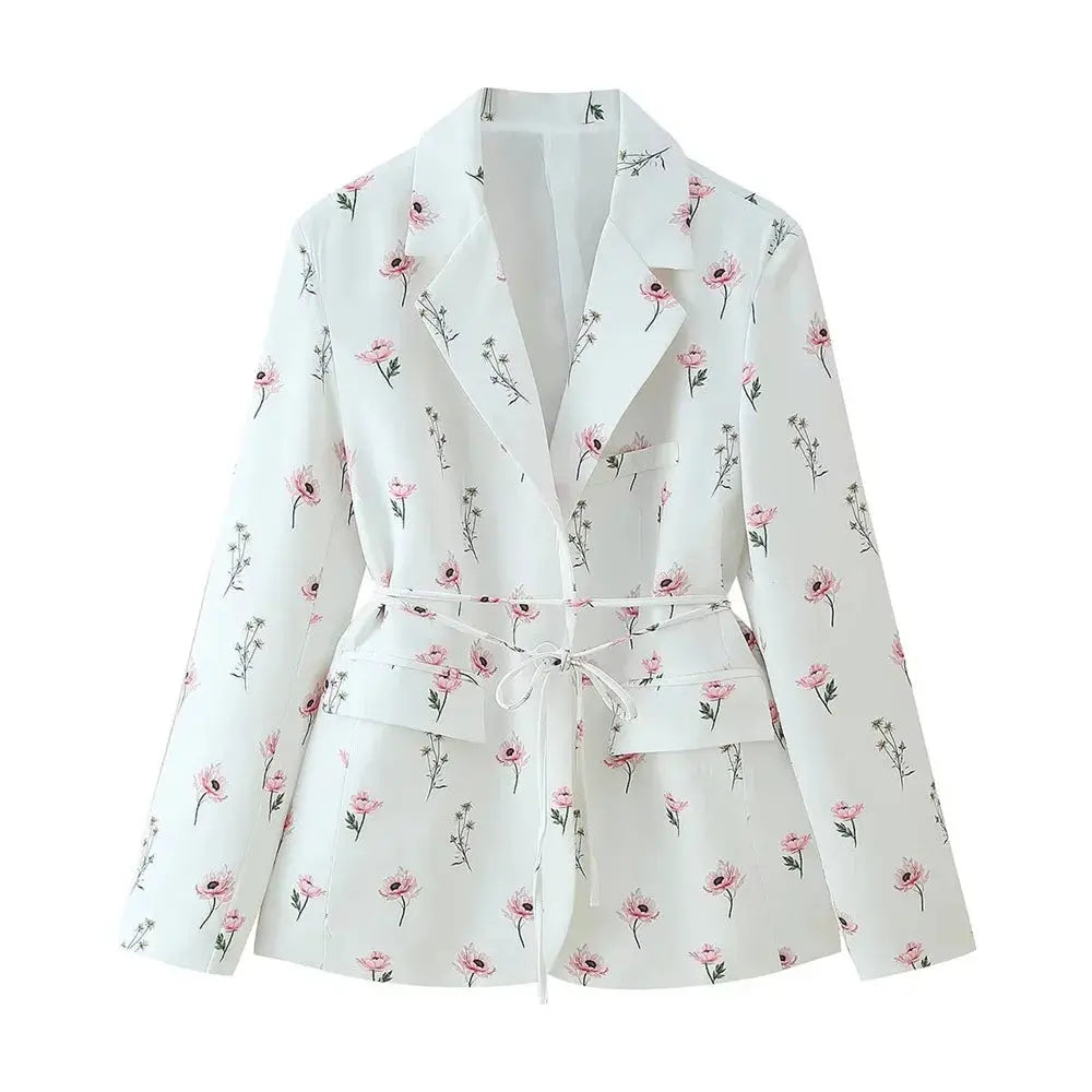 Floral Whisper Belted Jacket