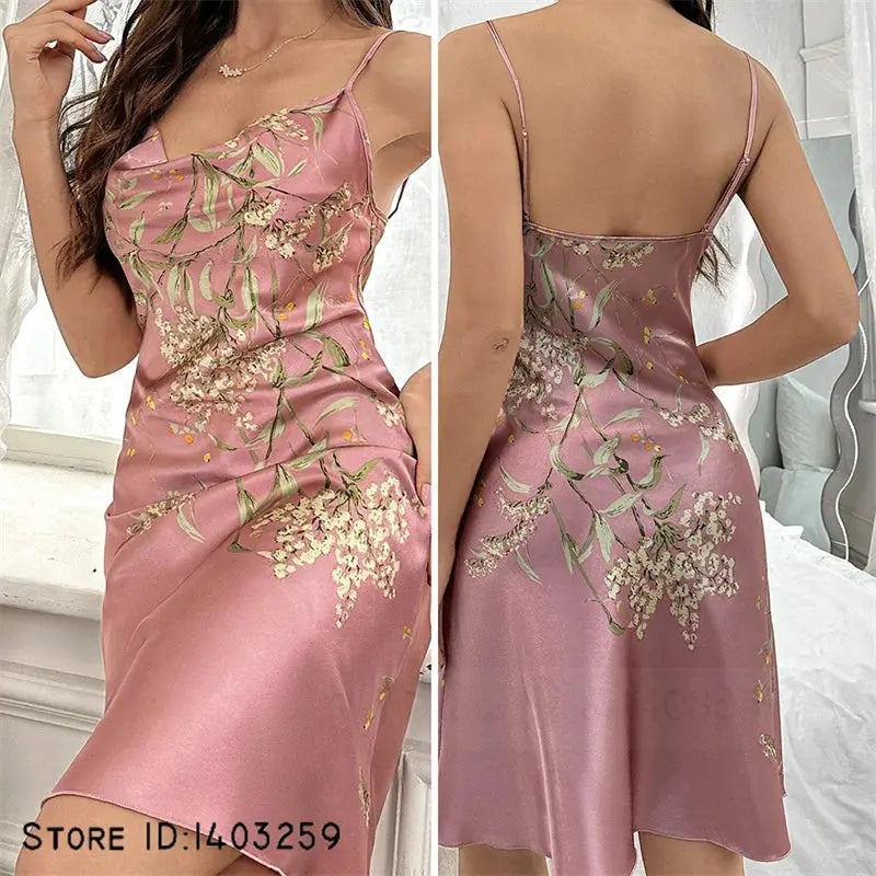 Slip into Luxe: Cherry Blossom Satin Robe Set