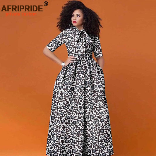 Ankara-Inspired High-Waist Maxi Dress
