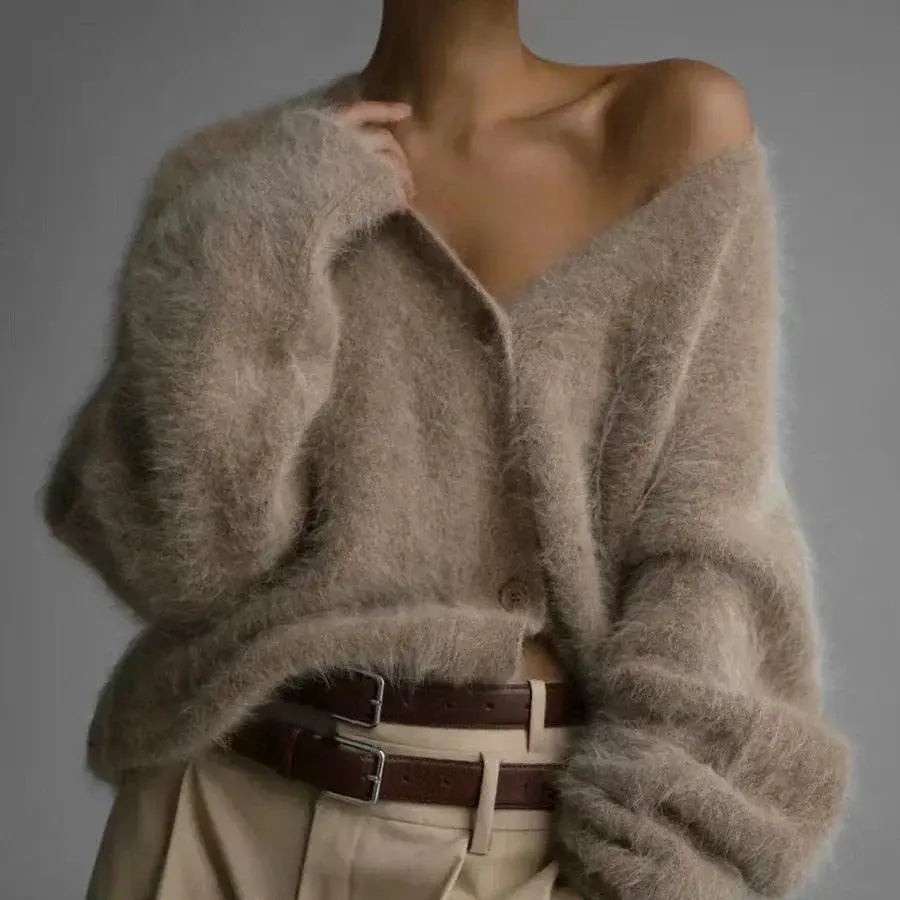 Women's Oversized V-Neck Cardigan