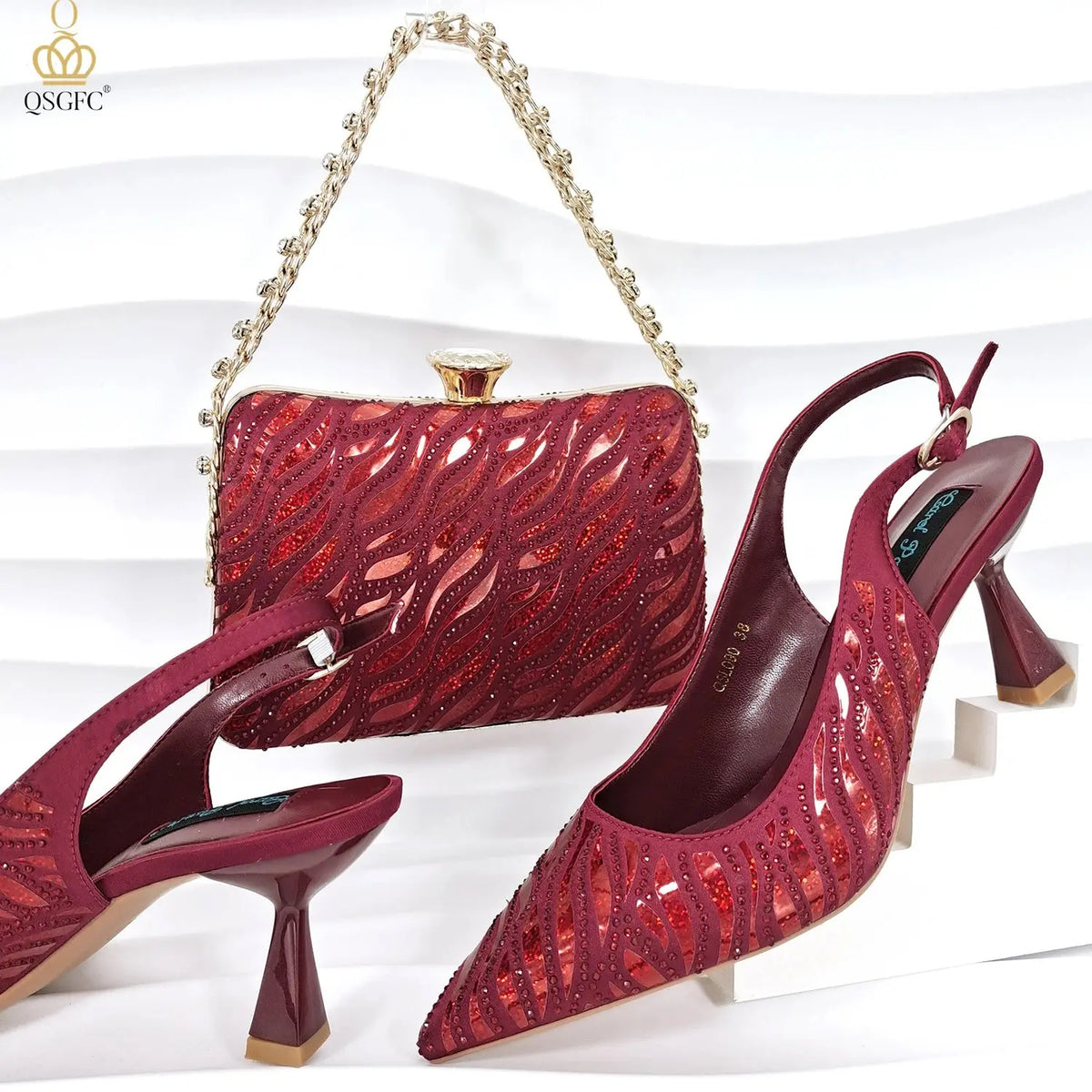 Golden Gala Nights Heels & Clutch Set