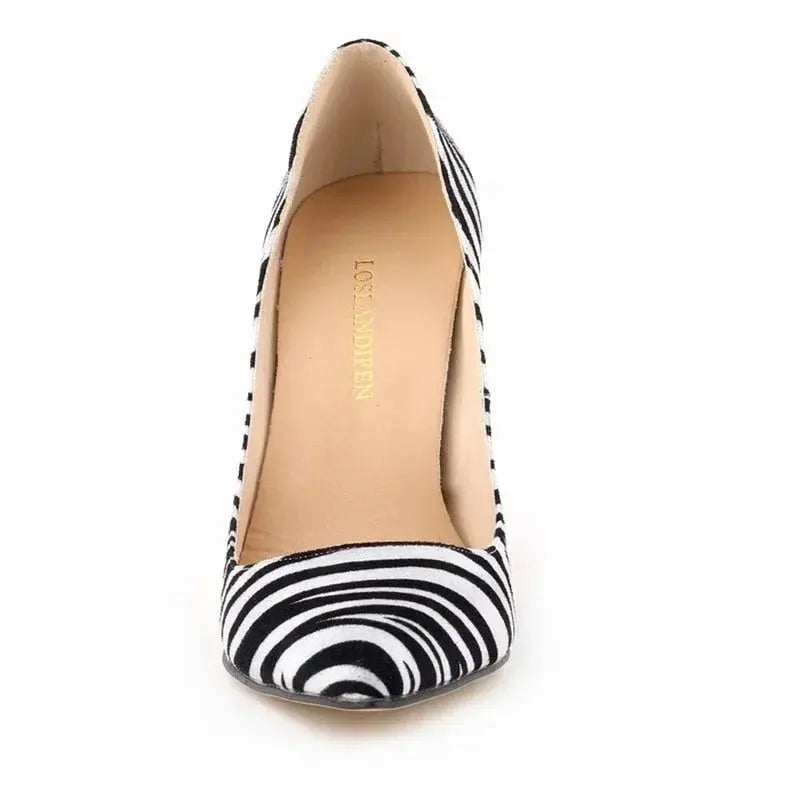 Zebra Elegance Pointed-Toe Heels