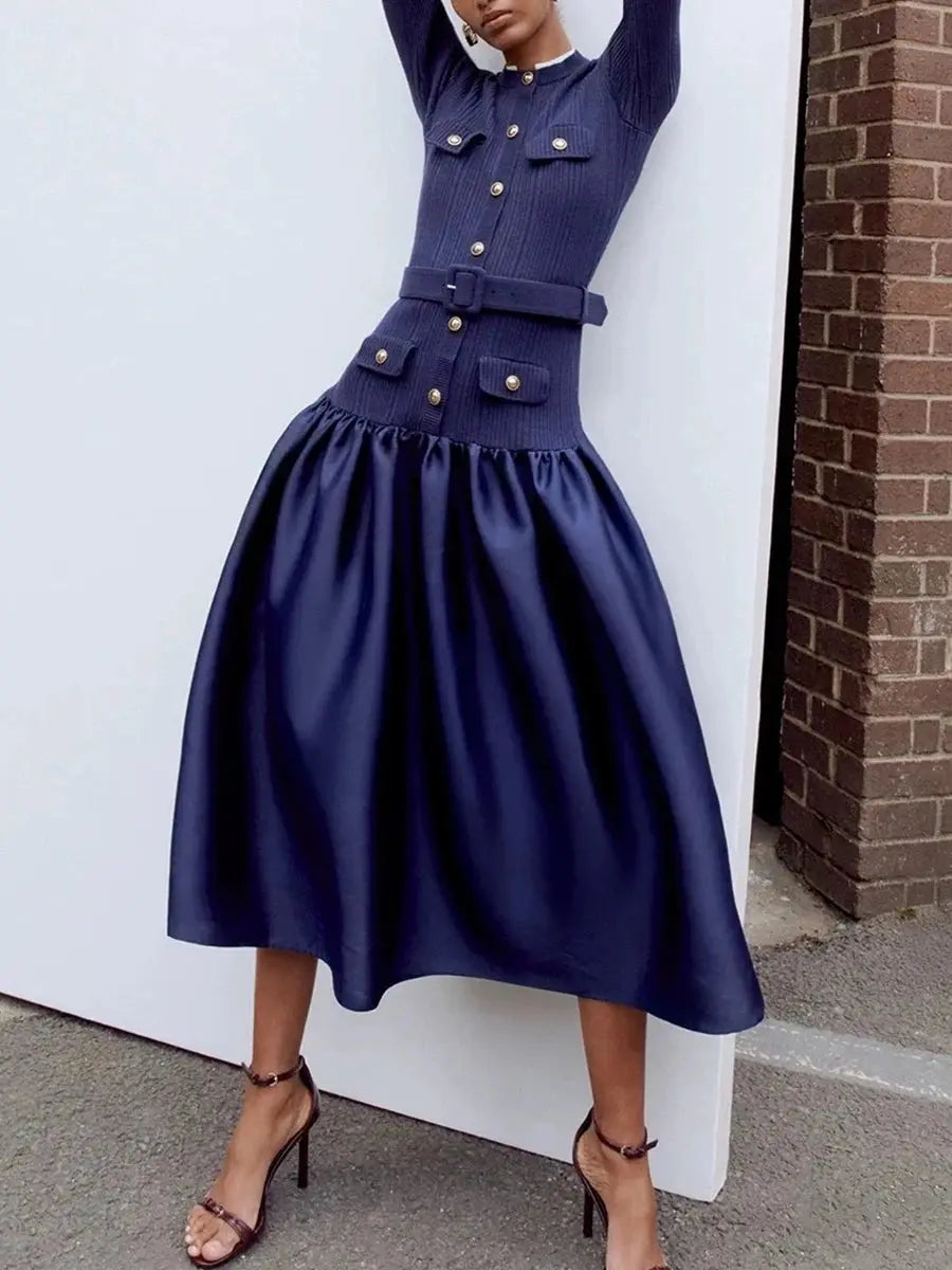 The Monaco Textured Knit Midi Dress