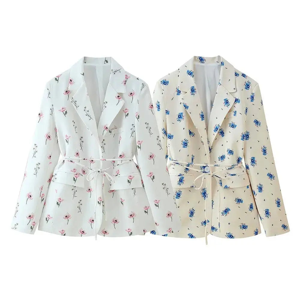 Floral Whisper Belted Jacket