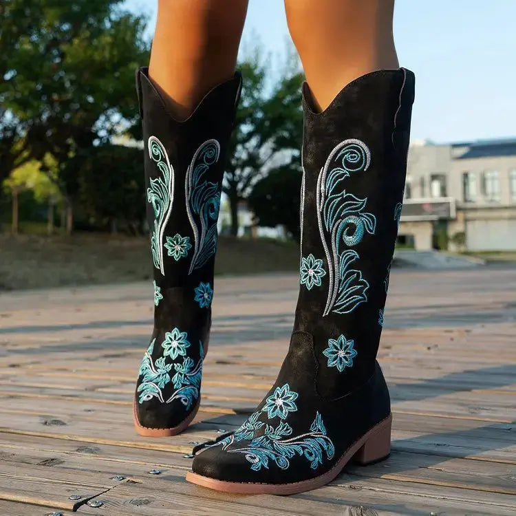 Embroidered Western Cowboy Boots