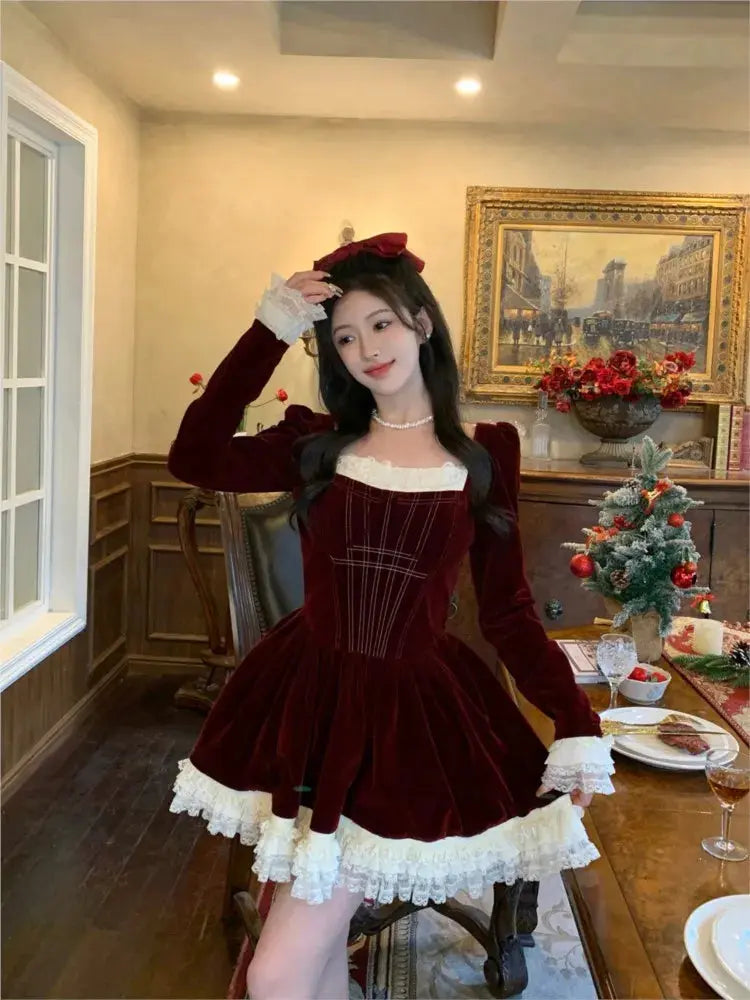 Midnight Whispers Velvet Dress