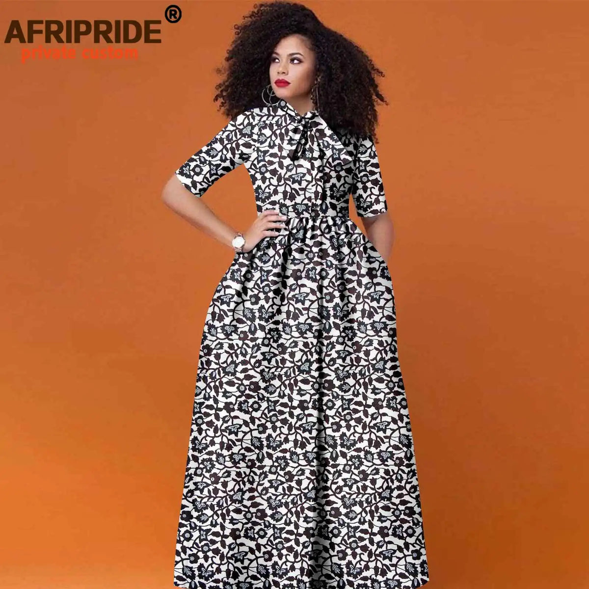 Ankara-Inspired High-Waist Maxi Dress