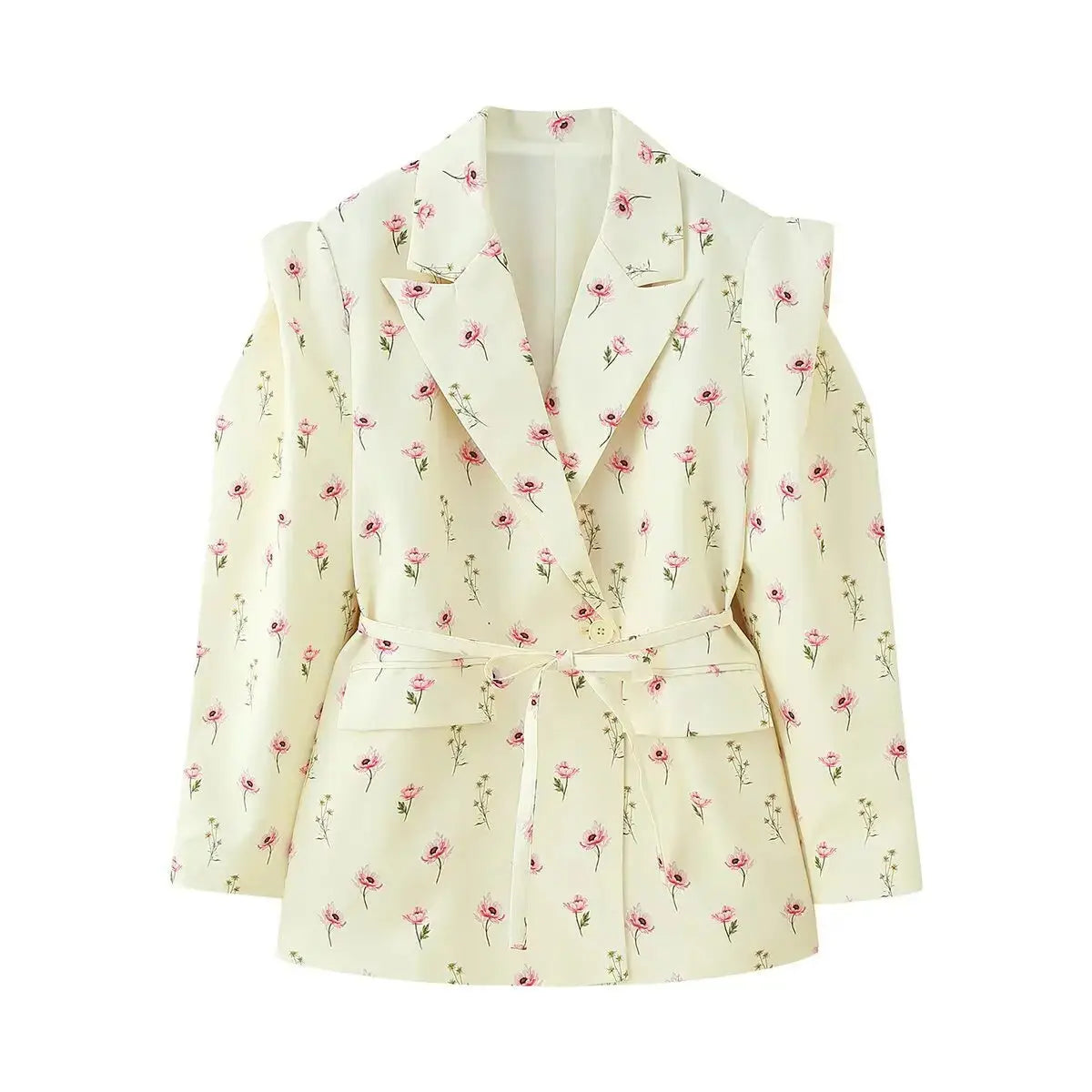 Floral Whisper Belted Jacket